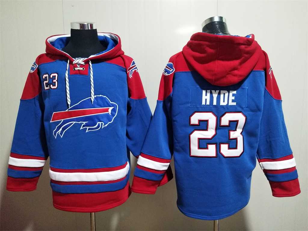 Buffalo Bills #23 Micah Hyde Blue Ageless Must Have Lace Up Pullover Hoodie,We sell and wholesale Buffalo Bills #23 Micah Hyde Blue Ageless Must Have Lace Up Pullover Hoodie on line form chian!